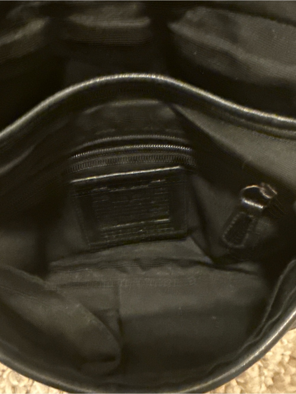 Vintage Coach Black Signature Monogram Mini SoHo Flap Shoulder Bag - Picture 8 of 11
